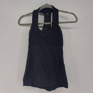 Lululemon Athletica Black Tank Top with Mesh Strap Size 4